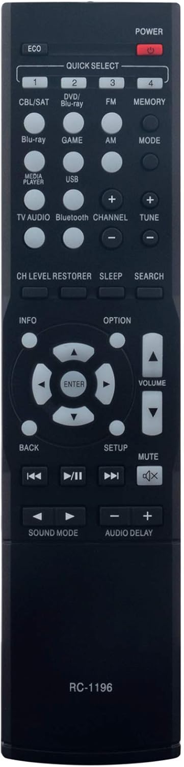 New RC1196 RC-1196 Replacement Remote Control for Denon Audio/Video AV Receive AVR-S500BT AVRS500BT AVR-S510 AVRS510 AVR-S510BT AVRS510BT AVR-X510...