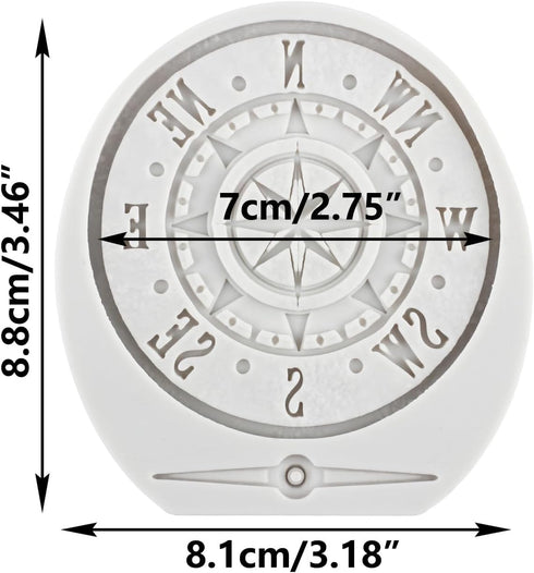 Steampunk Compass Fondant Silicone Mold For Cake Decorating Cupcake Topper Candy Chocolate Gum Paste Polymer Clay...
