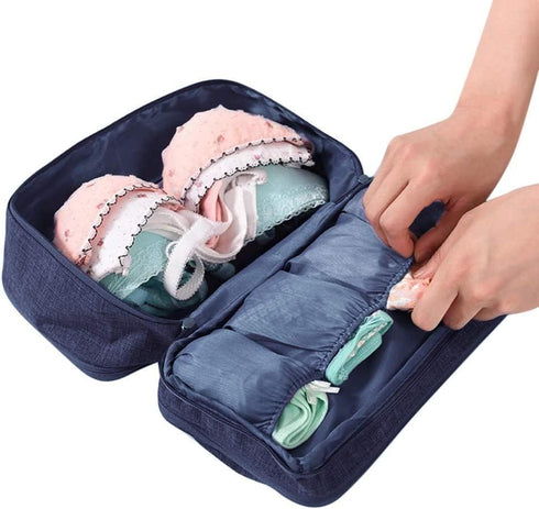 AIBEARTY Portable Waterproof Underwear Storage Bag Travel Bra Organizer Lingerie Socks Toiletry Bag Layer Cosmetic Pouch for Women Men...