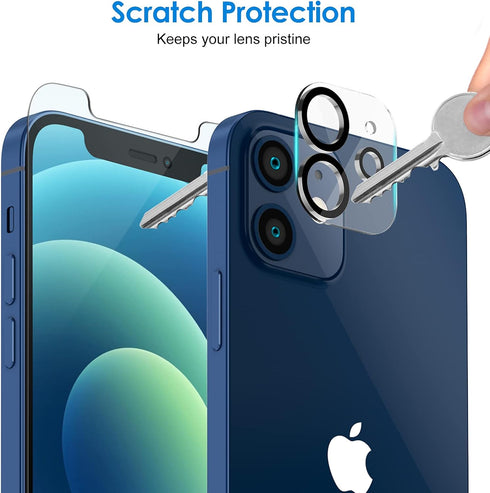JETech Screen Protector for iPhone 12 6.1-Inch with Camera Lens Protector, Tempered Glass Film, 2-Pack Each......