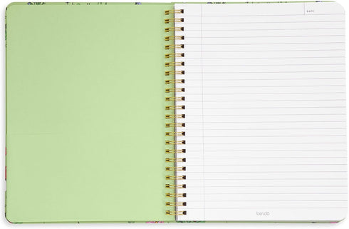 ban.do Rough Draft Mini Spiral Notebook with Saying, 8.5" x 6.75" with Pockets and 160 Lined Pages, Botanical Green...