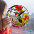 Stained Glass Hummingbird Window Clings Anti-Collision Window Decals Summer Window Stickers Static Clings Birds Strikes on Window Glass Non Adhesi...
