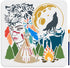 Tribal Aborigines Stencil 11.8×11.8inch Large African Tribal Women Stencils with Paint Brush Reusable Forest Tribal Sign Moon Wolf Tiger Camping T...