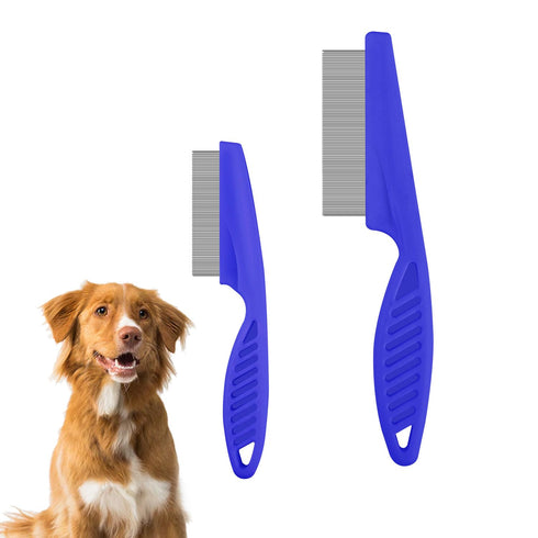 2 Packs Pet Hair Comb, 2 in 1 New Pet Comb Multifunctional Pet Hair Comb Pet Hair Comb Flea and Tear Stain Removal Pet Comb for Grooming and Dehai...