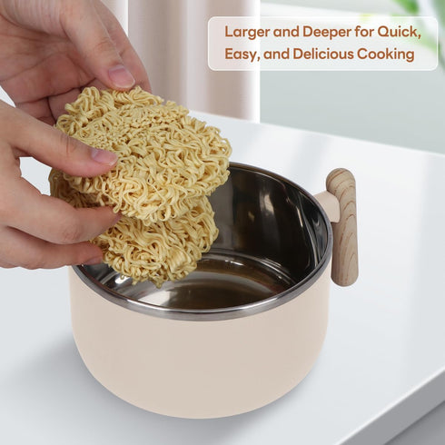 40 Oz Ramen Bowl Soup Bowls with Lid and Handles Noodles Pasta Cereal Salad Stainless-steel Bowls with Drain Hole Instant Noodle Cup for Girls or ...