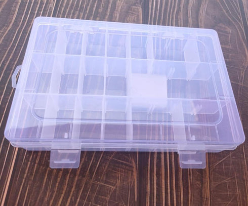 Clear Plastic Storage Box Compartments with Adjustable Dividers, Transparent Beads Earring Jewelry Organizer Holder with Lid for Craft Nail Art Ta...