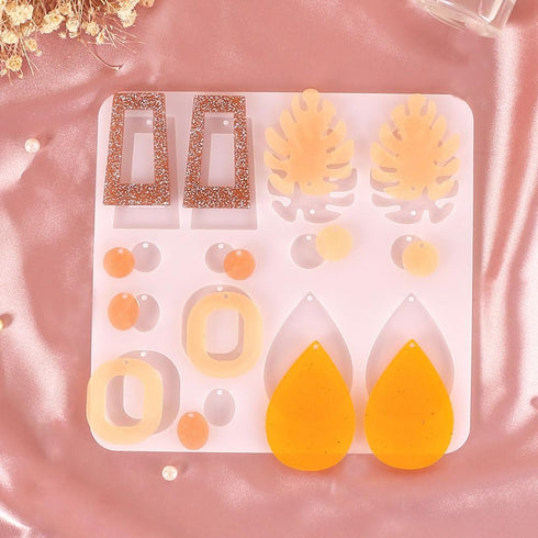 BIGEBO Resin Earring Molds Silicone, Resin Mold Jewelry Resin UV Resin Mold Kit Bundle Clearance for Jewelry Making Silicone Molds for Keychain Ch...