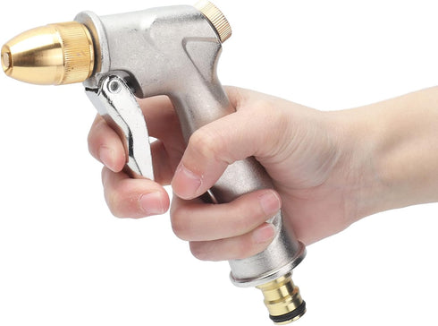 High Pressure Hose Nozzle, 4 Modes Metal Handheld Water Nozzle Sprayer with Fittings, Water Sprayer for Garden Watering Car Washing...