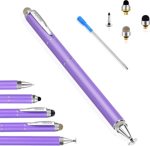 Universal Stylus Pens, Honiha High Precise Disc Stylus Pens for Touch Screens 4 in 1 Touch Screen Pen Capacitive Stylus Compatible with iPad, iPho...