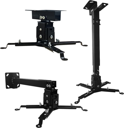 Projector Mount Wall or Ceiling Projection Mount Bracket with Adjustable Height and Extendable Arms Mount for Home and Office Projector...