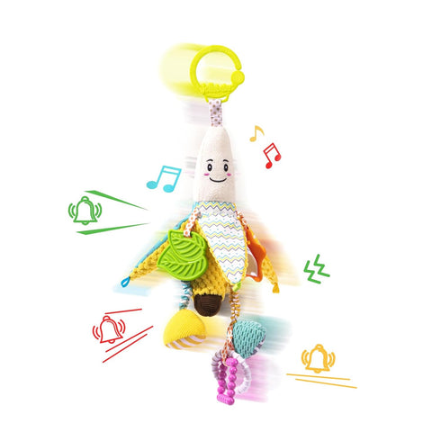 Jollybaby Stroller Rattle Toys for Car Seat Parm, Fruit Plush Hanging Infant Crib Bed Travel Activity Ring Bell with Crinkle, Squeaky & Teether fo...