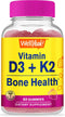 Vitamin D3 + K2 Gummies - Vitamin D3 1000 IU, K2 100 MCG - Bone and Muscle Health Support, Natural Flavors, GMO Free, Gluten Free, Vegan - K2 D3 V...