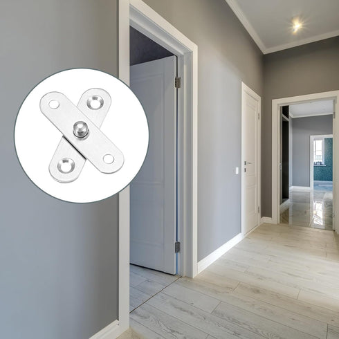 360 Degree Rotating Pivot Hinge (57 x 16mm) 8Sets, Stainless Steel Door Hinges - for Home Kitchen Gate Closet Cupboards...