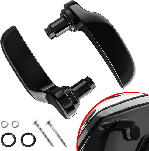 Amazicha Saddlebag Latch Kit Stainless Steel Saddle Bag Lifter Gloss Black fit for Harley Davidson Touring Street Glide Electra Glide Road King Ro...