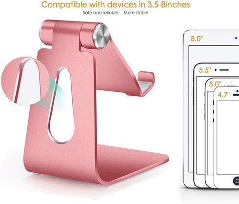 2020 Adjustable Cell Phone Stand, Phone Holder for Desk Holder, Aluminum Desktop Stand Compatible with iPhone Xs Max Xr 8 7 6 6s Plus 5s Charging,...