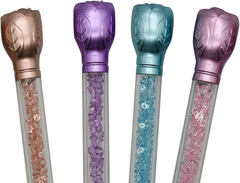 Maydahui 24PCS Rose Ballpoint Pen Retractable Flower Pens Crystal Quicksand Gem Pen Black Ink for School Home Party...