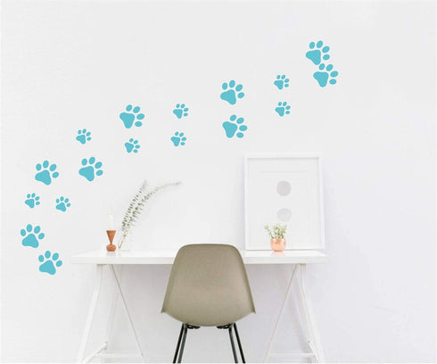 49 Pieces/Set Dog Paws Wall Decals Vinyl Pawprints Sticker Animal Footprint Wall Art Decoration for Kids Boy Girl Baby Nursery Bedroom Living Room...