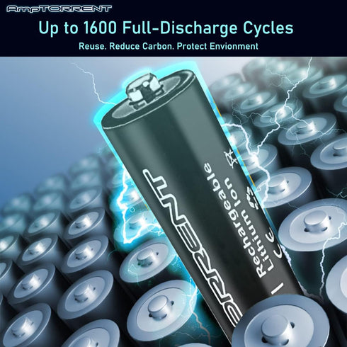 AA Rechargeable Lithium Batteries, 3000mWh AA Lithium Battery, AA Rechargeable Batteries 2 Hour Fast Charging, 1.5V Constant Output, Leakproof Des...