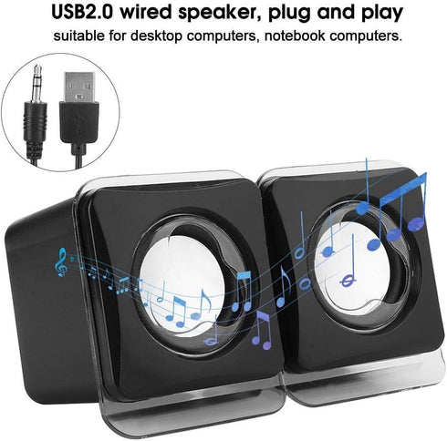 Computer Speakers for Desktop PC Laptop Mac, USB 2.0 Mini Wired Combination Speaker Dual Stereo Clear Speaker System with Volume Control...