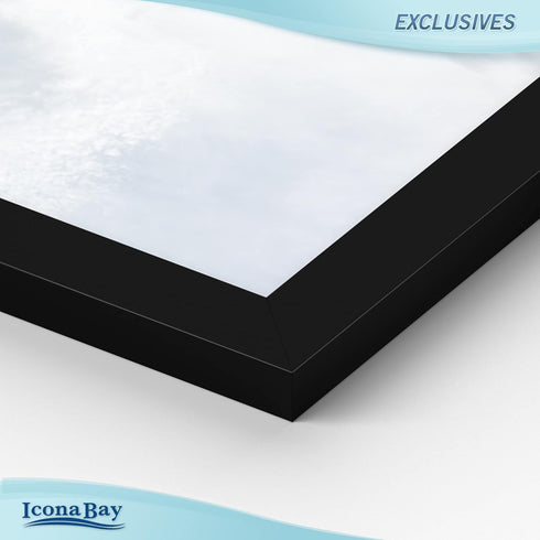 Icona Bay - 5x7 Black Picture Frame - Sturdy Wood Composite Photo Frame - Sleek Design, Table Top or Wall Mount - Exclusives Collection...