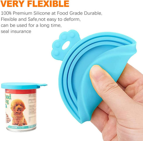 ZukoCert 4-Pack Cat Dog Food Can Lids, Pet Food Can Lids Fit Three Different Size Standards, With Two Spoons, Fits Most Cat And Dog Cans...