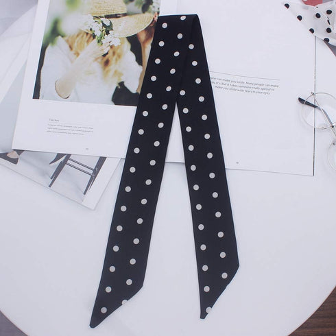 6Pcs Creative Small Dot Pattern Bag Handbag Handle Ribbon Scarf Hair Head Band Neck Scarf Neckerchief Scarf Fashion Gifts...