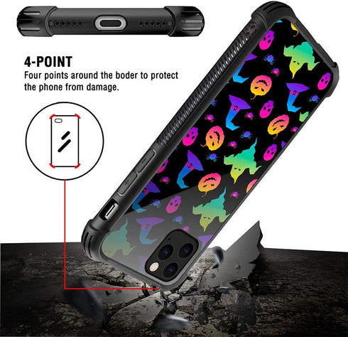 DJSOK Case Compatible with iPhone 12 Pro Max, Ghost Pumpkin Halloween with 4 Corners Shockproof Protection Soft Silicone TPU Bumper and Hard PC Pa...