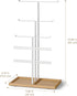 Jewelry Holder Stand Organizer: 3-tier Tree for Necklaces Earrings Rings Bracelets - Natural Wood Tray - Jewelry Hanger for Dispaly Decor and Stor...