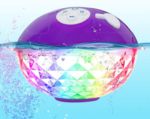 Floating Pool Speakers with Colorful Lights, Bluetooth Wireless Pool Speaker Floatable IP68 Waterproof, Built-in Mic, Crystal Clear Sound Pool Spe...