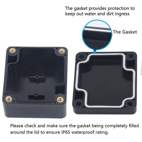 Zulkit Waterproof Plastic Project Box ABS IP65 Electrical Junction Box Enclosure Black 2.48 x 2.28 x 1.38 inch (63 x 58 x 35mm)...