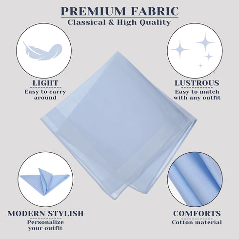 Giantree 4 Pcs Cotton Handkerchiefs for men, Classic Pocket Squares Set Soft Mens Handkerchiefs 15.8" x 15.8" 4 Colors...