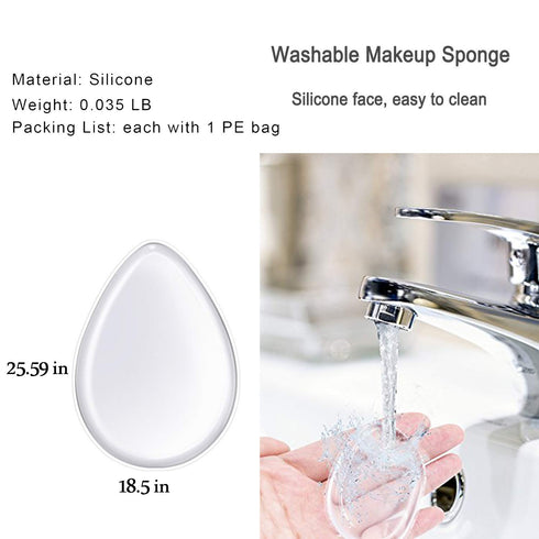 Clear Silisponge Silicone Makeup Applicator Gel Foundation Makeup and Puff BB Cosmetic Beauty Tools Blender 5 Pcs...