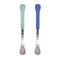 Nuby 2-in-1 Hot Safe Feeding Spoons - (2-Pack) Spoons for Babies 6+ Months - Blue and Aqua...