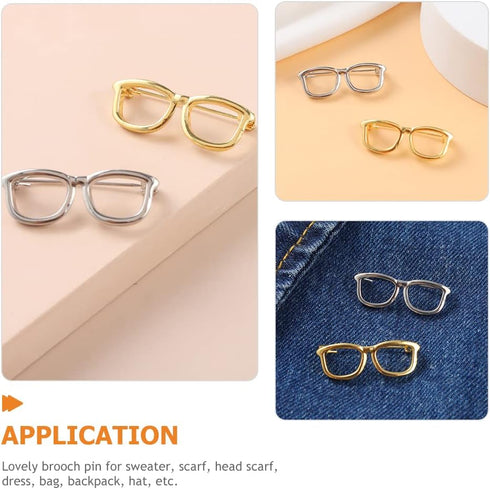 LUOZZY 6pcs Alloy Eyeglasses Shaped Brooches Frame Round Glasses Style Brooches Eyewear Lapel Pin for Women Dress Suit Shirt Collar Jewelry Access...