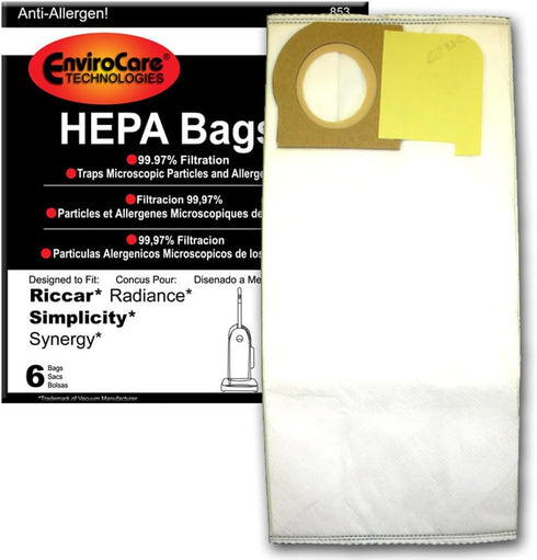Generic Replacement Upright Bags Type X, Compatible with Riccar, SImplicity Synergy, Radiance Upright, 6 pack...