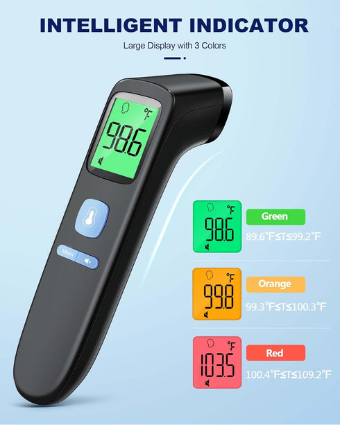 ANMEATE No-Touch Forehead Thermometer for Adults, Infrared Digital Thermometer for Kids, Touchless Baby Thermometer, Accurate Reading with Large D...