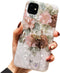 Qokey Compatible iPhone 11 Case 6.1 inch- Floral Clear Flower Design for Women with 360 Rotating Ring Stand Holder Kickstand - Soft TPU Shockproof...