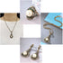 Dtja Vintage CZ Pearl Earrings Teardrop Pendant Necklace Jewelry Set for Women Girls Gold Plated Faux Pearls Boho Wedding Cocktail Party Christmas...