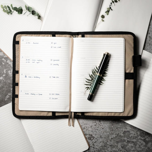 Field Journal Refill | Fountain Pen-Friendly Tomoe River Paper | Versatile A5 Notebook with Soft Brown Cover for Travelers, Work, School, and Jour...