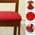 Chair Seat Covers Set of 4 Stretch Red Chair Covers for Dining Room Square Removable Washable Chair Protector Seat Cushion Slipcovers for Kitchen ...
