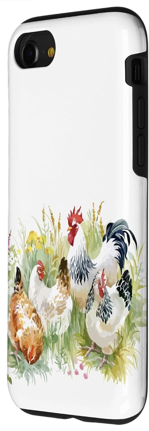 iPhone SE (2020) / 7 / 8 Cute Chicken Farm Animal Watercolor Farm Lover Case...