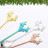 Christmas Reindeer Coffee Spoons Colored Stainless Steel Dessert Spoons Teaspoons for Stirring, Mixing, Sugar, Stir, Ice Cream, Cake...