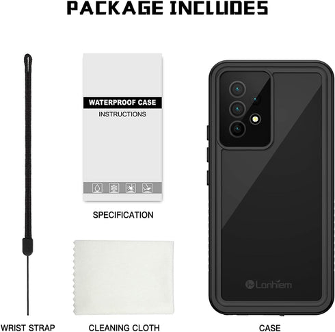 Lanhiem Samsung Galaxy A53 5G Case, IP68 Waterproof Dustproof Case with Built-in Screen Protector, Rugged Full Body Shockproof Phone Cover for Sam...