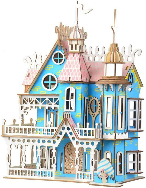 NWFashion Wooden Dream Dollhouse DIY Kits 3D Puzeele for Christmas Party Halloween House (Color Dream House)...