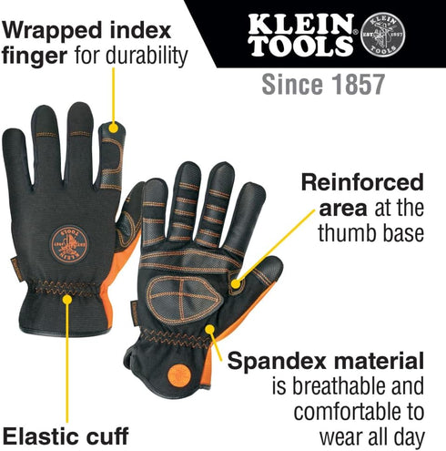 Klein Tools 40072 Electricians Gloves Large...