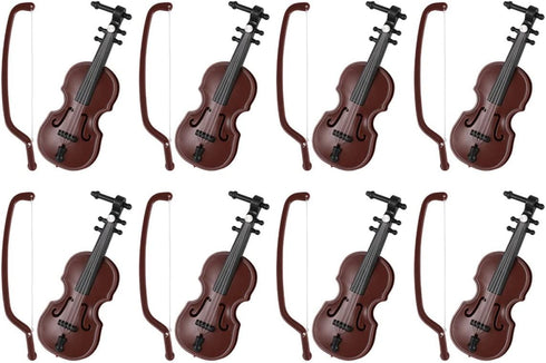 SAFIGLE 8 Sets Mini Violin Dollhouse Musical Smallest Violin Christmas Adornment Mini Things Furniture Kids Violin Toys Xmas Violin Models Abs Chi...