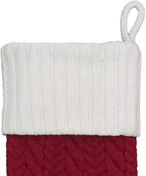 St. Nicholas Square 21-inch Monogram Embroidered Initial Cable Knit Red Christmas Holiday Stocking Letter G...