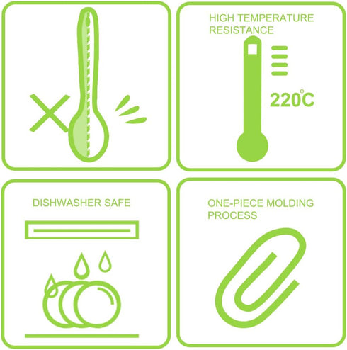 uxcell Silicone Dinner Spoon Table Spoon Dessert Spoon Utensils for Kitchen Restaurant Green...