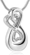Infinity Love Urn Pendant Stainless Steel Snake Chain Cremation Jewelry for Ashes for Woman Free Filling Tools Include...
