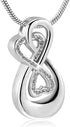 Infinity Love Urn Pendant Stainless Steel Snake Chain Cremation Jewelry for Ashes for Woman Free Filling Tools Include...